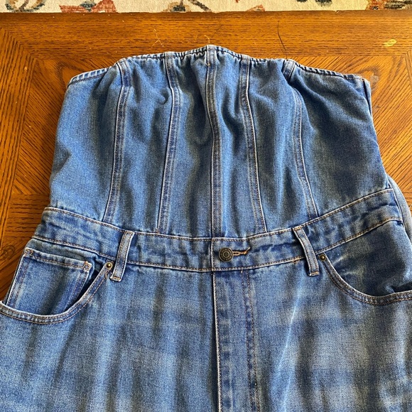 Wild Fable High-Waisted Tube Top Denim Romper - Picture 2 of 12